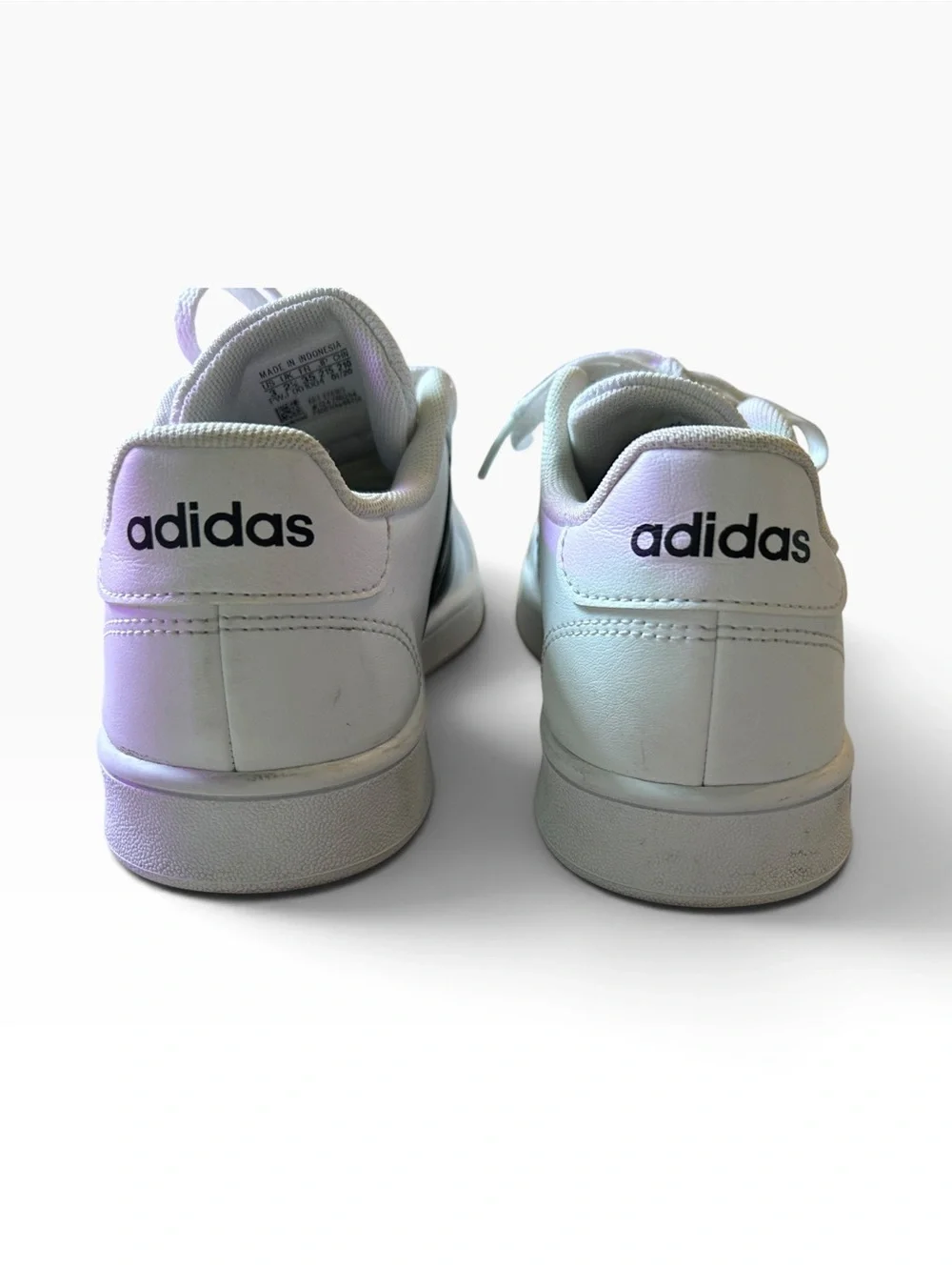 Adidas Grand Court Youth Sneakers - Size 7 Kids White/Black Stripes Excellent